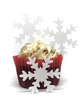 25 Large Precut Stand Up Snowflakes- Premium Edible Wafer Paper Cake Toppers  • £2.99