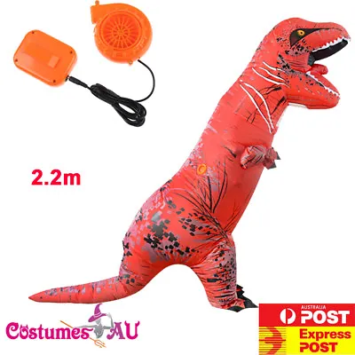 ADULT T-REX Dinosaur INFLATABLE Costume Red TRex T Rex Blowup Halloween Mens • $37.18