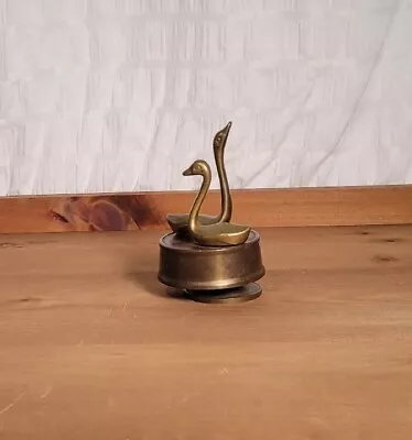 Vintage Brass Swan Music Box Figurine (For Parts) And Or Repurpose • $11.04