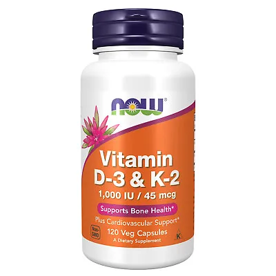 $13.68 • Buy NOW FOODS Vitamin D-3 & K-2 - 120 Veg Capsules