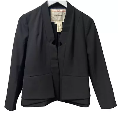 CARTONNIER Black Blazer Size Small Petite Womens Open Front Jacket Anthropologie • $39.95