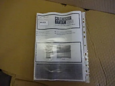 Colchester Bantam 1600  MK11 Manual / Parts Copy • £24