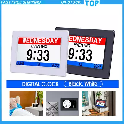 Digital Calendar Day Clock Digital Clock Medicine Reminder Photo Auto Dimming • £30.99