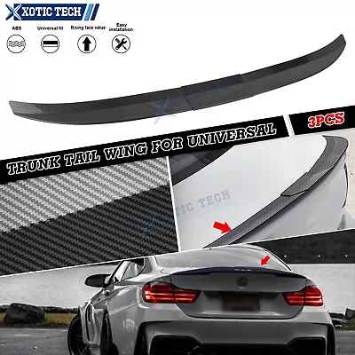 Carbon Fiber Style Adjustable Rear Trunk Spoiler Wing Lip Trim For BMW 1 2 3 4 5 • $38.99