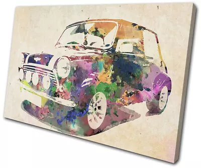 Abstract  Car Mini Cooper Transportation SINGLE CANVAS WALL ART Picture Print • £19.99