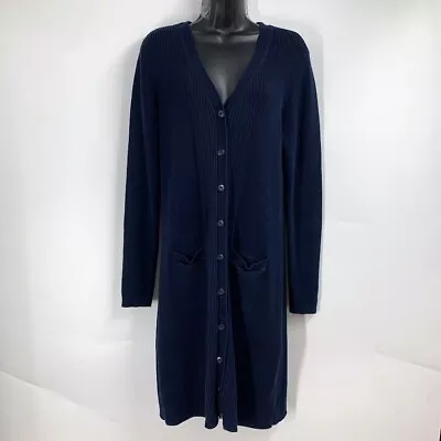 Cabi Women's V Neck Ribbed Cotton Button Down Long Sleeve Cardigan Size L • $29.99