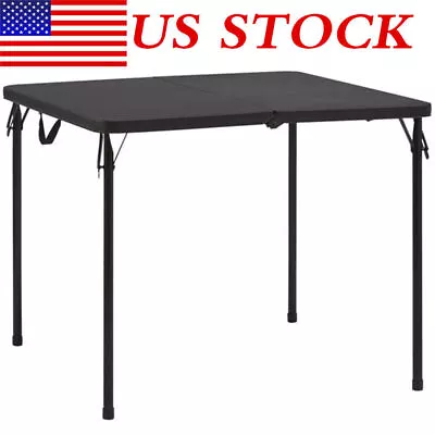 $37.99 • Buy 34  Foldable Square Resin Card Table Indoor Outdoor Multi-Use Durable Plastic US