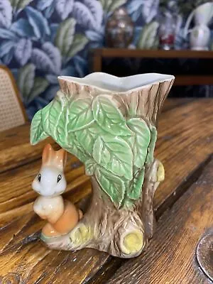 Vintage~Eastgate Pottery~Rabbit & Tree Stump Vase • £5