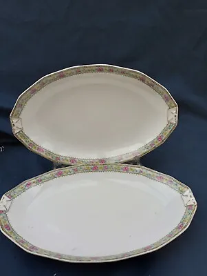 2 Beautiful Vintage Porcelain Decorative Serving Platters In Excellent Condition • £19.99