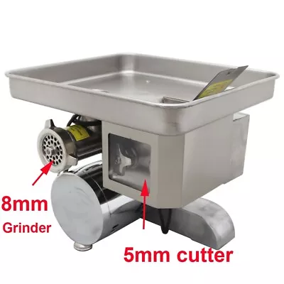 5mm Commercial Meat Cutting Machine With 8mm Grinder Meat Mincer 250kg/h 110V • $540.55