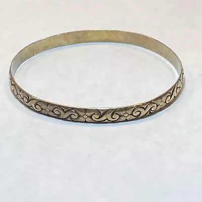 Vintage Signed Danecraft Sterling Hand Tooled Bangle Bracelet • $30