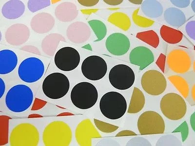 25mm Round Circular Coloured Plain Sticky Labels Dot Stickers Mixed Colours • £2.50