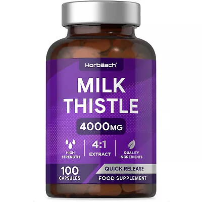 Milk Thistle Capsules 4000mg | 100 Count | High Strength | By Horbaach • £9.99