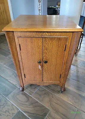 Antique Quartersawn Tiger Stripe Oak Cabinet Side End Accent Table Nightstand • $750