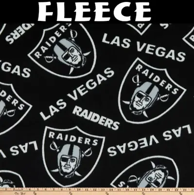 NFL Las Vegas Raiders Allover 70383-D Fleece Fabric By The Yard • $21.95