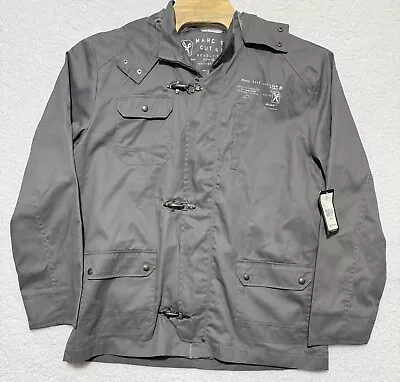 NEW Marc Ecko Cut & Sew Utility Hooded Jacket Cigar Gray Military Style Mens 3XL • $49.99
