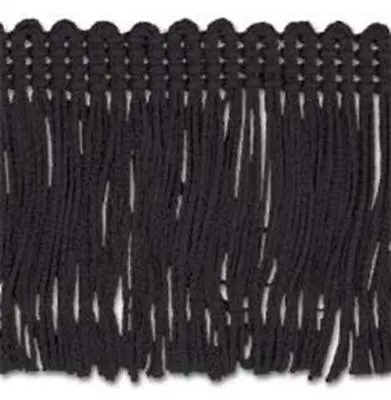 TRIMPLACE Black 2  Rayon Chainette Fringe 9 Yards • $13.87