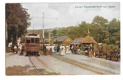 Laxey Tramway Station Isle Of Man Postcard. • £4.50