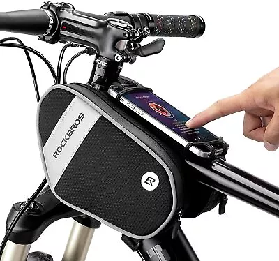 ROCKBROS Bike Front Frame Handlebar Phone Mount Bag Top Tube Phone Holder 6.7'' • $19.52