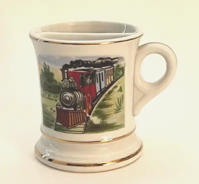 Moustache Cup Mug Vintage Train Scene Gold Trim Vintage • $5