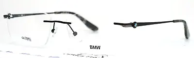 BMW BW5011 002 Matte Black Mens Rectangle Rimless Eyeglasses 56-17-150 B:36.8 • $129.99