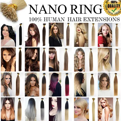 £20.46 • Buy 1 G 14 -24  Nano Ring Tip Micro Bead Remy Human Hair Extensions 1g Double Drawn