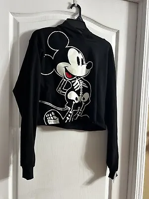 Mickey Mouse Glow In The Dark Crop Hoodie Size XS.   057 • $15.90