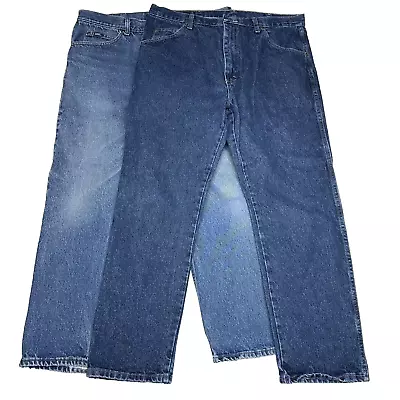Lot Of 2 Lee Wrangler Denim Blue Jeans Cotton Size 38x30 • $26.99