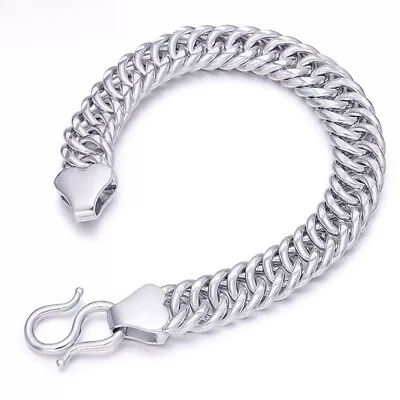 Real Pt950 Platinum Men Bracelet 4.6mmW Curb Chain Link Bracelet 13.5-14g 7 L • $1205.55