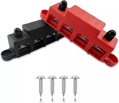 250A 12V BusBar 3/8  Power Distribution Block 4 Studs Junction Block Automotive • $27.79