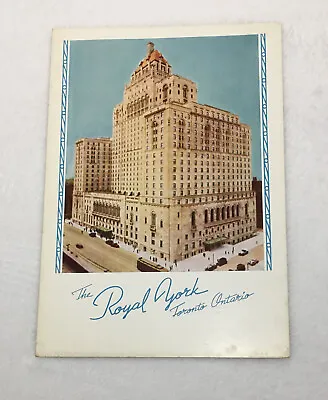 $29 • Buy 1939 The Royal York Hotel Stamped Dining Car Menu Canadian Pacific 6.75 X 9.75 