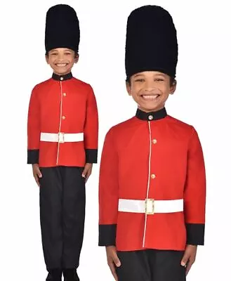 Boys ROYAL GUARD Fancy Dress Costume Queens Jubilee Party School Soldier Book Wk • £22.95