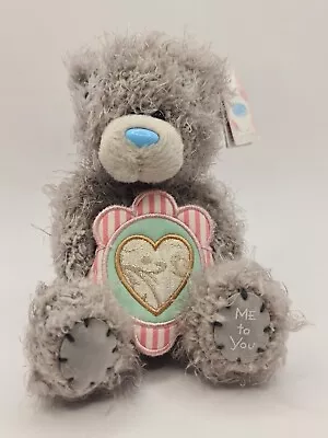 Me To You Tatty Teddy Holding Heart Grey Bear Plush Soft Stuffed Toy Blue  13cm • $19.57