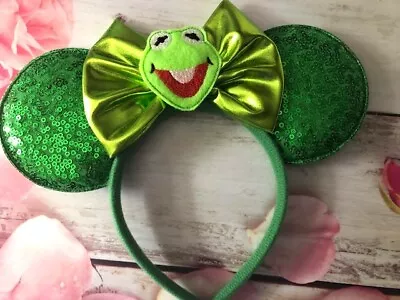 Kermit The Frog Minnie Mouse Ears Headband- Disneyland- Disney World • $24.95