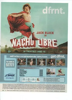 2006 Nacho Libre Print Ad Movie Promo Art JACK BLACK Zingy Cell Phone • $13.64