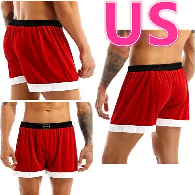 US Men Holiday Christmas Shorts Santa Claus Costume Boxer Briefs Trunk Underwear • $11.47