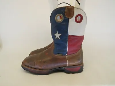 $60.79 • Buy El General Buffalo Brown Leather Texas Flag Cowboy Buckaroo Boots Mens Sz 9.5 D
