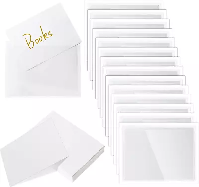 40 Sets Self Adhesive Index Card Label Holder With Blank Cards Clear Pocket Sle • $15.93