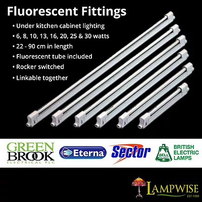 £25.95 • Buy T4 & T5 Fluorescent Strip Light Light Fittings Kitchen Cabinet RARE HARD TO FIND