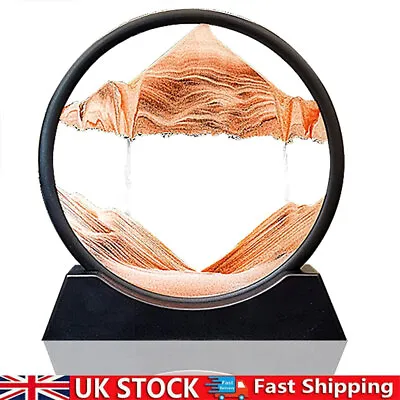 3D Moving Sand Art Picture Round Glass Hourglass Deep Sea Sandscape Home Decor • £6.89