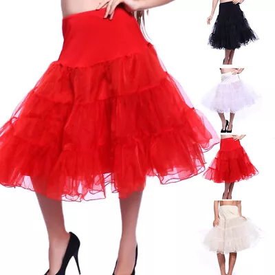 New Retro Multicolored Woman Vintage Petticoat Underskirt Swing Fancy Net Skirts • £7.59