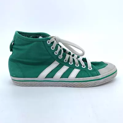 Adidas Honey Athletic Shoes Women's 8.5M Green D65882 Stripe Canvas Lace Up • $32.99