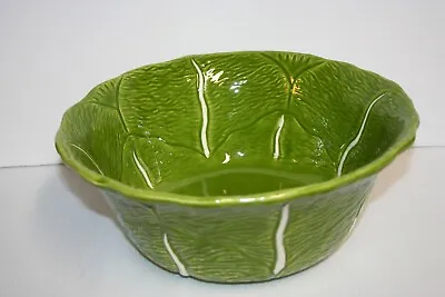 California Original Studio Pottery Green Cabbage Leaf Large Bowl 12x5 4 Lb #2377 • $39.95