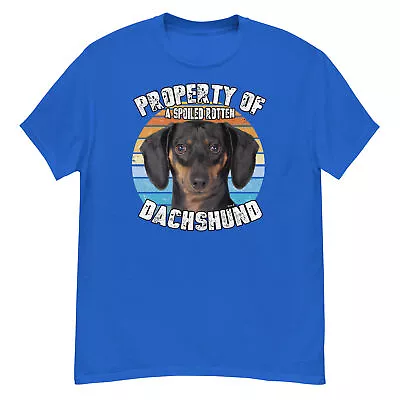 Dachshund Black Tan Retro Property Of Unisex T Shirt • $22.95