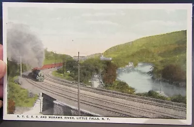 N.Y.C.P.R. And Mohawk River Little Falls N.Y.  Antique Postcard Unused • $3