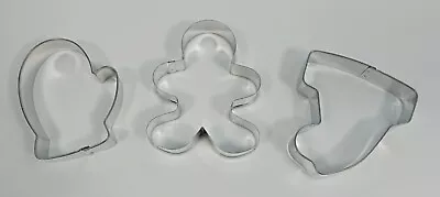 Christmas Cookie Cutters Gingerbread Man Mittens Elf Santa Hat Holiday Baking • $16.76