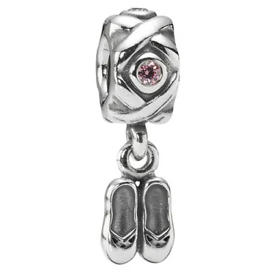 PANDORA Ballet Dancer Shoes Dangle Charm 790520PCZ • $21.99