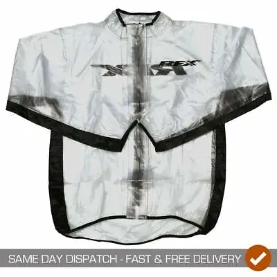 RaceFX Adults Race Series Motocross Enduro Bike Wet Weather Clear Rain Jacket • $35.99