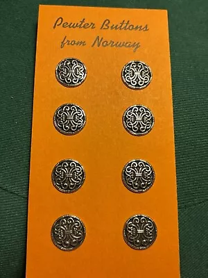 Vintage Pewter Buttons- Norwegian Made. Beautiful! Sturdy. • $19.50