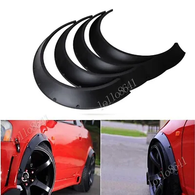 Universal Car Truck Wheel Fender Flares Cover Wide Body Kit Wheel Arches Black • $61.98